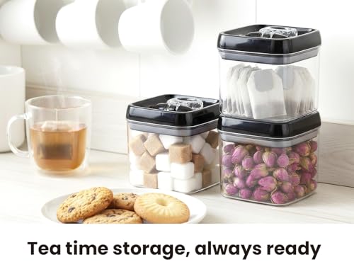 Flip Tite Food Storage Container 5" LARGE Size Airtight Lid Lock Top (Black / 5")