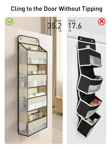 Hanging Over the Door Organizer 1 Pack (Beige / 4 Tier)