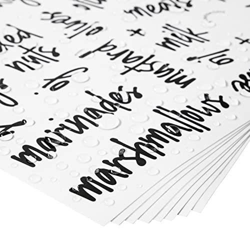 158 Food Container Labels (Black, Clear / Varies)