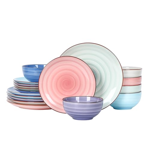 Ceramic Dinnerware Sets for 6 (Gradient Color / 18 Pieces)