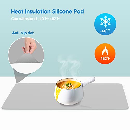 Extra Large Silicone Mat 35.3"x23.5"x0.08" (Light Gray / 36"L x 24"W)