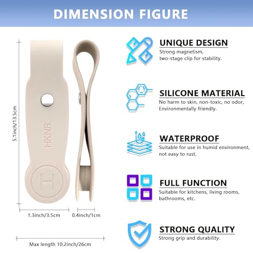 2 Pcs Strong Magnetic Towel Clips for Kitchen (Standard / 2 Pcs Beige)