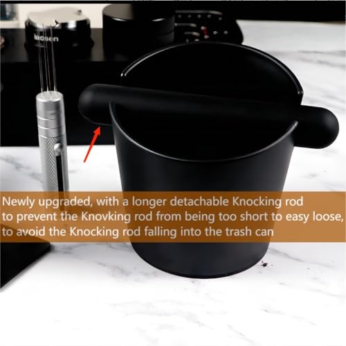 5inch Knock Box Espresso Knock Box Silicone coffee Tamper Mat Espresso Machine Accessories Set of 2 with Removable Knock Bar and Anti
