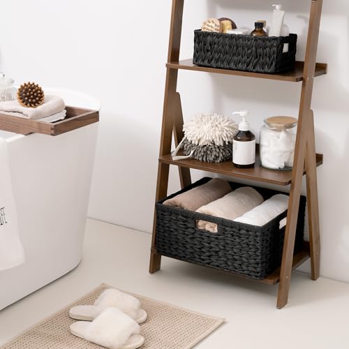 Storage Baskets for Organizing (Black / 16½"L x 13"W x 7½"H)