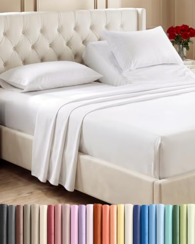 Flex Top Split Head King 4 Piece Sheet Set (01 - White / Split Head/Flex Top)