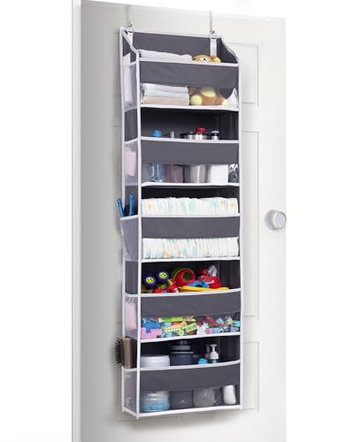 1 Pack Compact Size Over Door Organizer Slim Door Storage for Small (Dark Grey / 1 Pack-Compact)