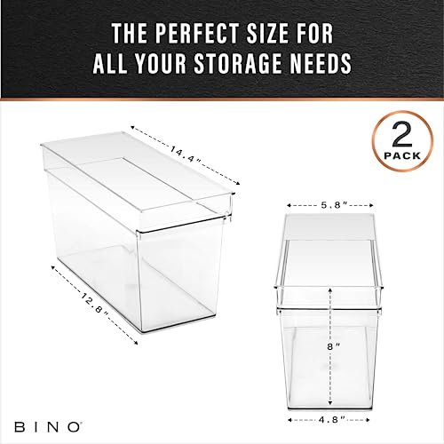 Plastic Storage Bins (2PK DEEP - MEDIUM - 14 x 6 x 8)