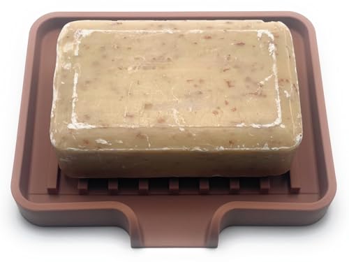 Silicone Soap Dish Tray and Sponge Holder with Drain Chute (2 Count)