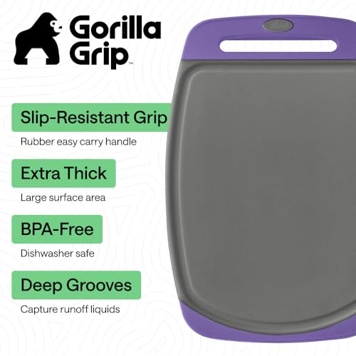 BPA Free Reversible Cutting Board (Gray/Purple / Large (Pack of 3))
