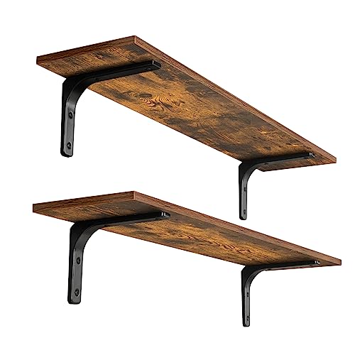 Long Wall Shelves (Rustic Brown / 31.5 Inch)