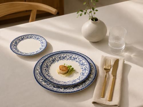 Royal 12 Piece Porcelain Dinnerware Set for 4 (Aster Blue / 12)