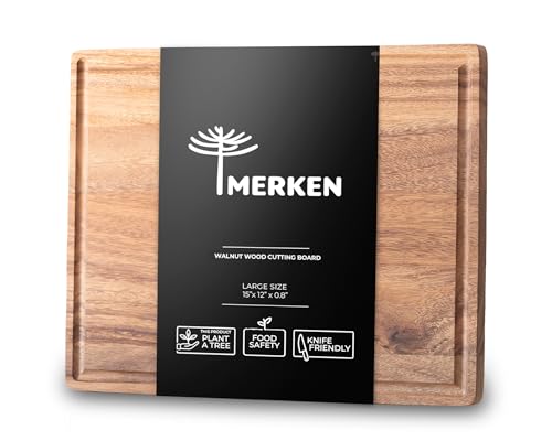 Large Walnut Wood Cutting Board (15"L x 12"W / Walnut)