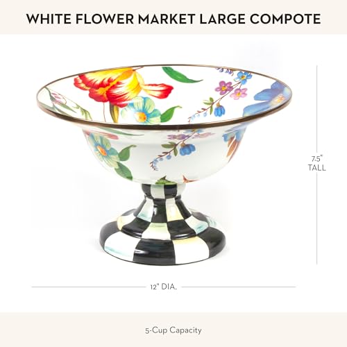 Enamel Compote (Large / White Flower Market)