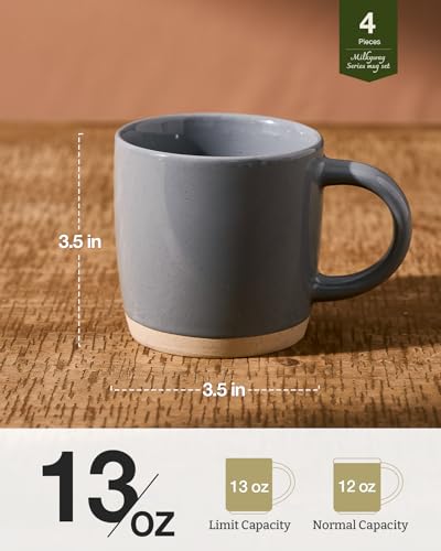 Milkyway Coffee Mugs of 4 (Milkyway-Dark Gray / 4 Count (Pack of 1))
