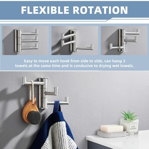 Swivel Towel Hook Brushed Nickel (1 Pack / Brushed Nickel)