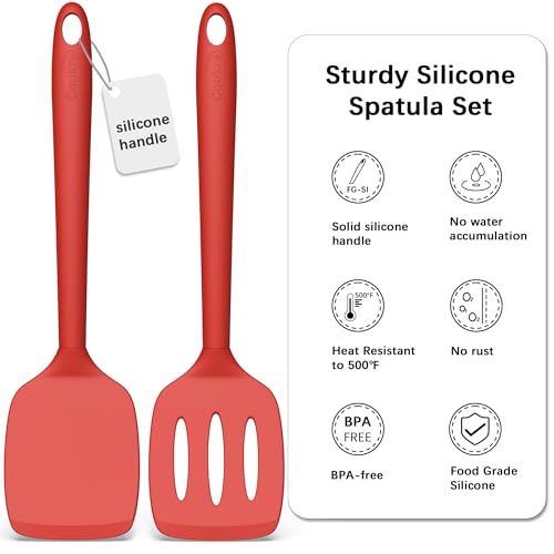2 Pack Silicone Spatula Set (PureRed)