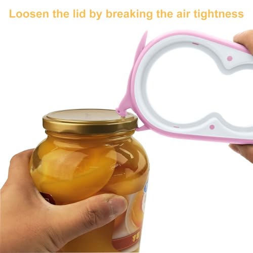 Jar Opener & Bottle Opener for Seniors with Arthritis (Pink)