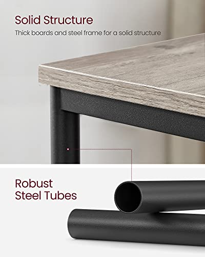 Side Table Small End Table (Heather Greige + Ink Black)