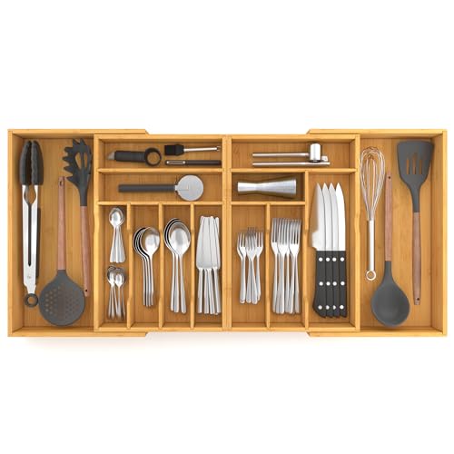 Extra Large Silverware Drawer Organizer (Natural / XXXXL(22-37''W x 16.5''D))