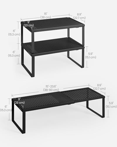 Spice Rack Expandable Kitchen Countertop Shelf (2 Count)