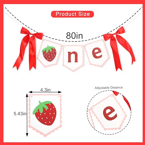 Strawberry First Birthday High Chair Banner