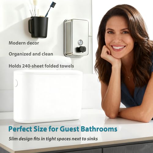 Multifold Paper Towel Dispenser Countertop Compact for Kitchen Lavender (D-24 Lavender)