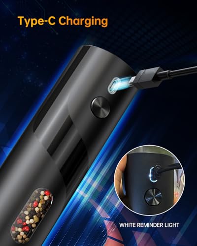 Rechargeable Electric Salt and Pepper Grinder Set with Base
