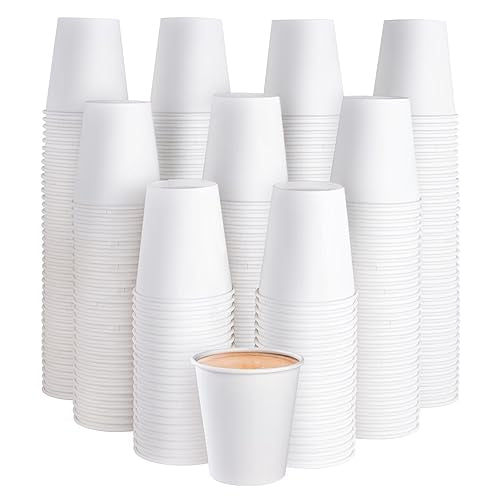 300Pack 10oz Disposable Paper Coffee Cups White Hot Coffee Cups (10oz)