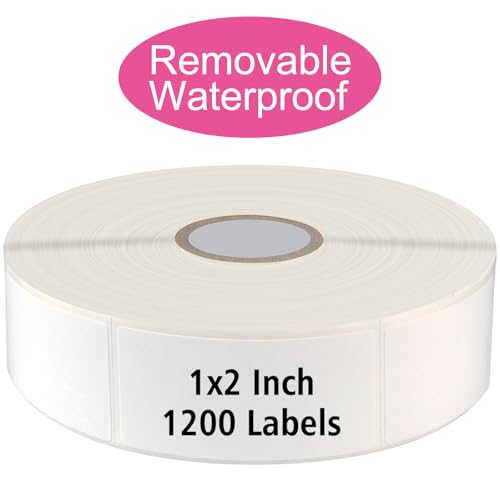 1200 Blank Removable Freezer Labels Water Oil Resistant with Perforation Line for Easy Distribution and Use (1200 Pcs - 1 "x 2")
