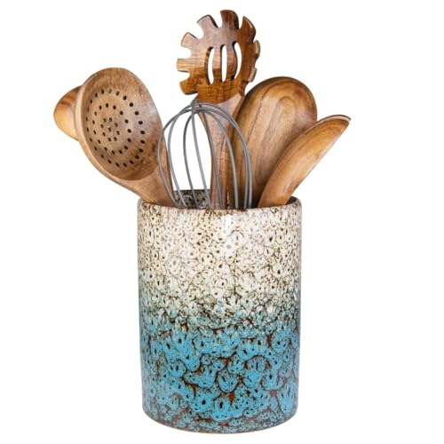 Utensil Holder (White & Blue)
