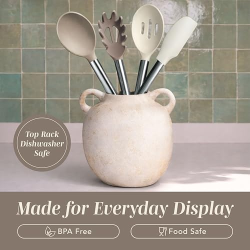 Silicone Cooking Utensils (Brown / 10 Pieces)