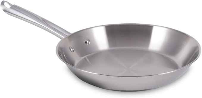 T-Fal Gourmet Stainless Steel Fry Pan 12.5 Inch Induction Compatible Skillet Pan, Fast and Even Heating, Oven Safe to 500F, Professional Grade Cookware for Home Chefs