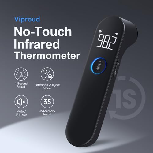 No Touch Baby Thermometer for Adults and Kids (Black)
