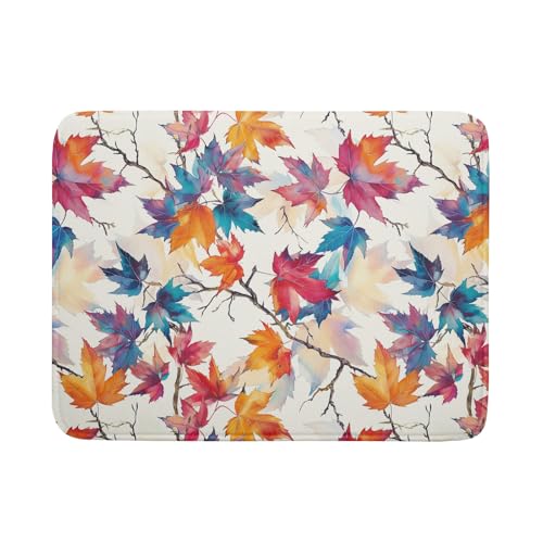 Maple Leaf Dish Drying Mat fall autumn colorful leaves absorbent dish drain mats for kitchen counter (Maple Leaf 606 / 24" x 18")