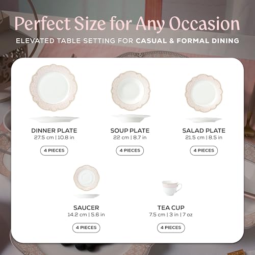 Sandra Bone China Dinnerware Set (20 Piece Set)