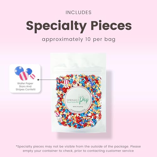 Stars and Stripes Sprinkle Mix (Red, Blue, White, Gold)
