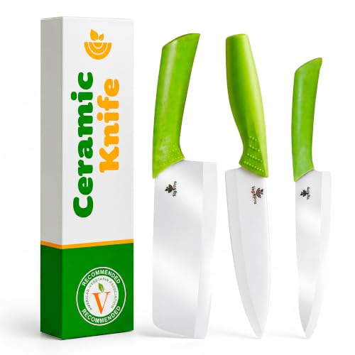 Ceramic Knife Set with Ergonomic Handle (3 Count)