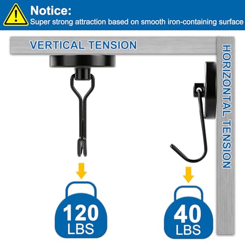 Magnetic Hooks (Black / 1.26in)