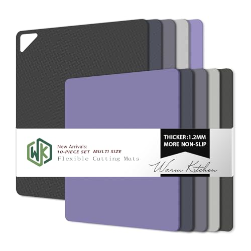 Flexible Plastic Cutting Boards for Kitchen Set of 10 (Multi Color - S&L - 10)