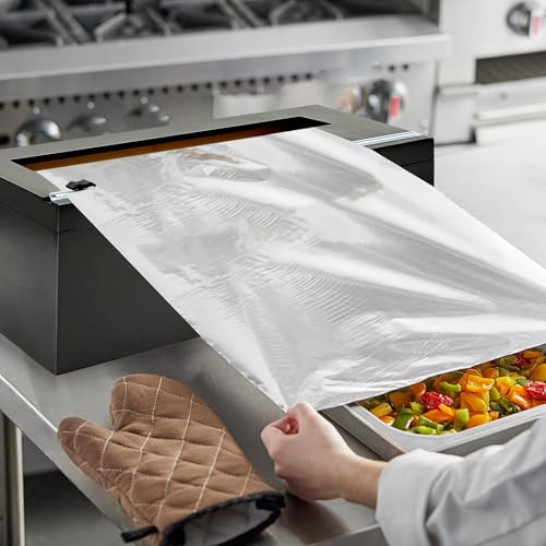 Black 18 Inch Commercial Plastic Wrap Dispenser with Cutter