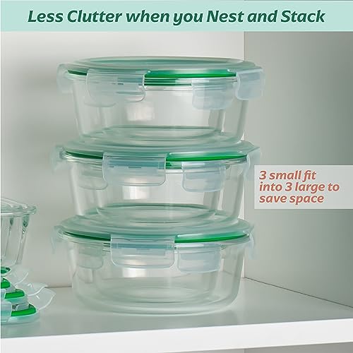 Round Glass Food Containers (6 Pack Round Set)