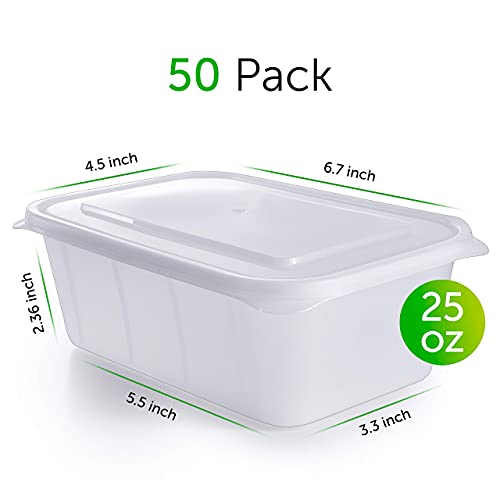 50 Pack Meal Prep Containers Reusable (50 Pack / Rectangular)