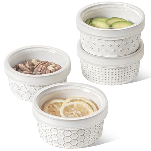 Ramekins Oven Safe with Lids (8 oz)