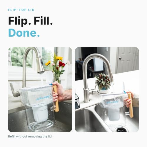 Epic Pure XP Water Filter Pitcher with Advanced CoreXchange™ Filter (White & Bamboo XP)