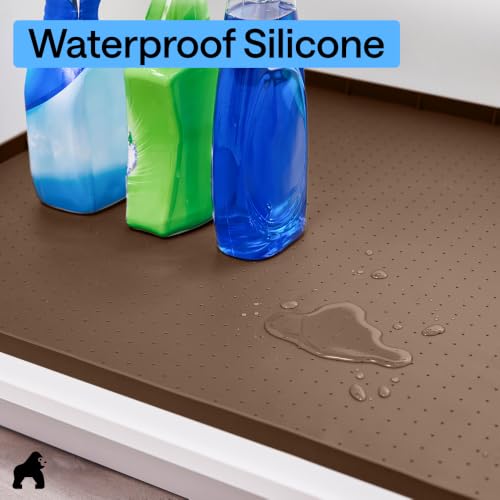 Waterproof Silicone Under Sink Mat (Coffee / 28"w X 22"l)