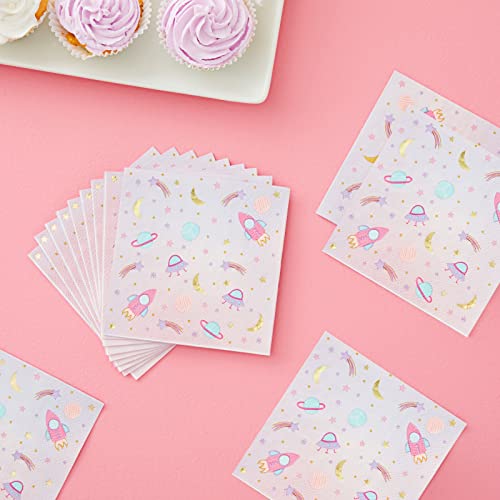 Galaxy Space Napkins for Girls (50 Pack)
