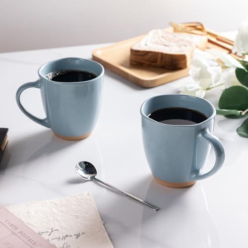 12oz Ceramic Coffee Mugs set of 6 (Stone Blue / Set of 6)