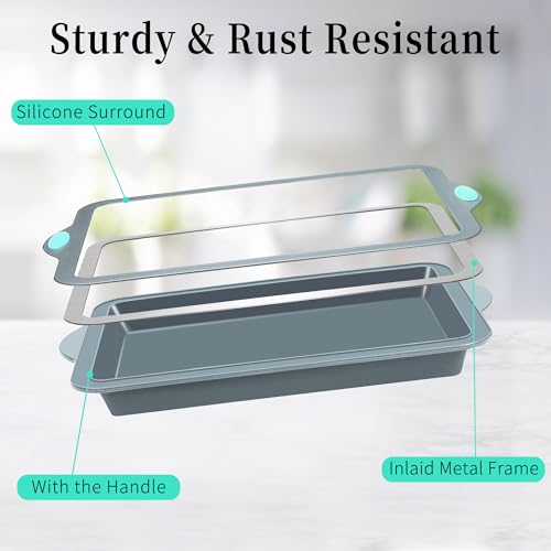Silicone Baking Pans Set (4-Piece Baking Pans Set / Light Grey)