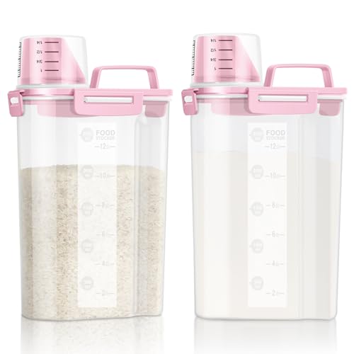 Airtight Rice Storage Container (Pink x 2 / 3L-2pack)