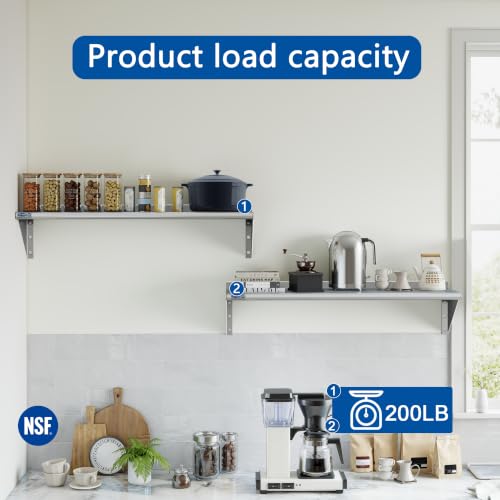 HARDURA Stainless Steel Shelf 12" X 48" (12" x 48"-2 PACKS)